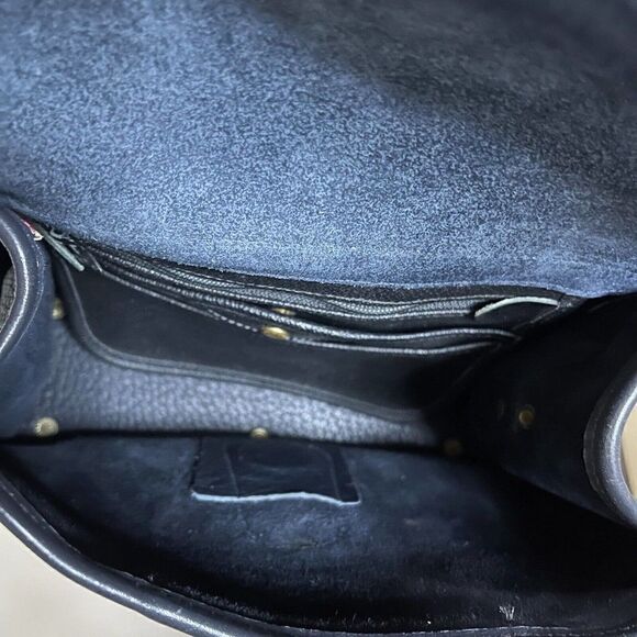 Vintage Dooney & Bourke blue black arrowhead essex leather shoulder cross body - Picture 7 of 16